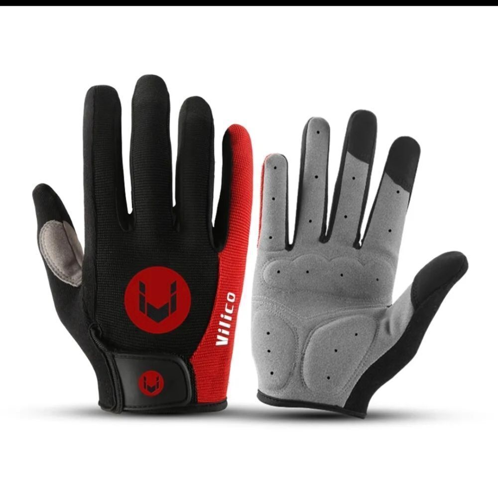 Men Full Finger Bicycle Gloves Breathable Shockproof Screen Touch Bike Gloves US